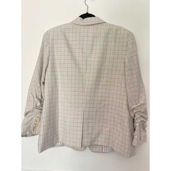 1. STATE Plaid Checkered Blazer Jacket Business Career Neutral Size XL NEW D10 - Picture 2 of 16